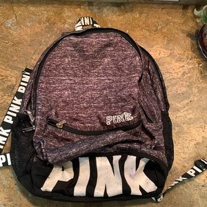PINK double zipper laptop backpack